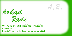 arkad radi business card